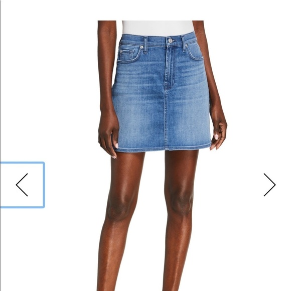 Light Wash Denim Skirt With Embroidered Butterfly - Picture 2 of 10